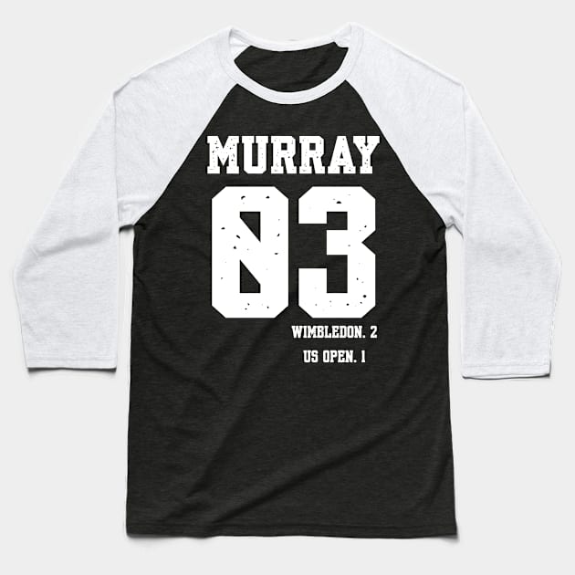 ANDY MURRAY 3 GRANDSLAM TITLES Baseball T-Shirt by King Chris